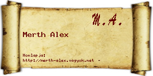 Merth Alex névjegykártya